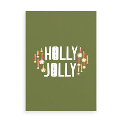 Holly Jolly festive Christmas card