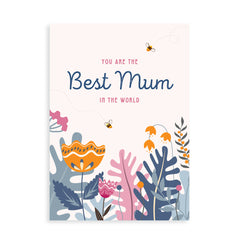 "Best Mum in the world" card with gin, whisky, vodka, brandy or rum