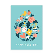 Easter Flowers card with gin, whisky, vodka, brandy or rum