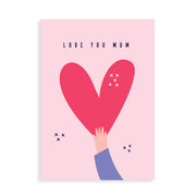 "Love you Mum" card with gin, whisky, vodka, brandy or rum