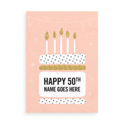 Birthday cake card with candles