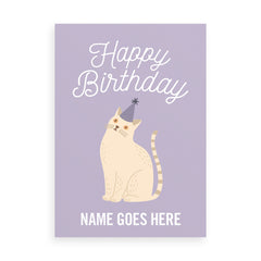 Birthday cat wearing party hat