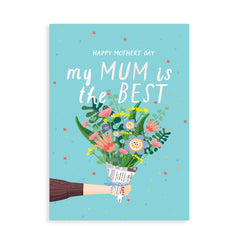 "My Mum is the best" card with gin, whisky, vodka, brandy or rum