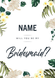 Personalised "Will you be my bridesmaid?" card